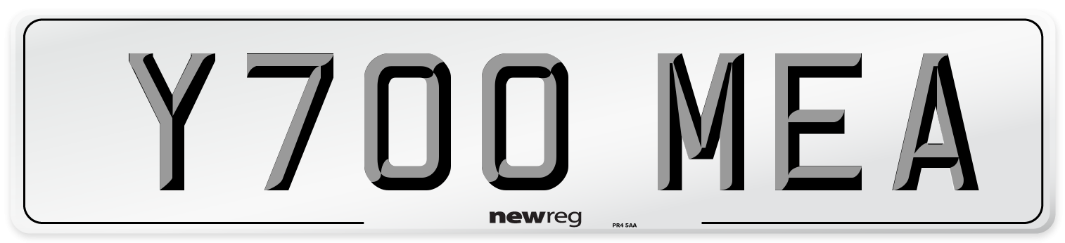 Y700 MEA Number Plate from New Reg